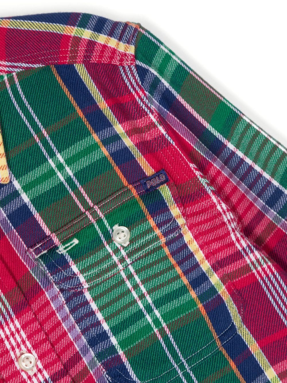 Camicia per bambino Ralph Lauren Kids a quadri rossi e verdi con dettagli multicolor - Rubino Kids