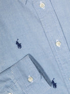 Camicia per bambino Ralph Lauren Kids Polo Pony azzurro con ricamo all over - Rubino Kids