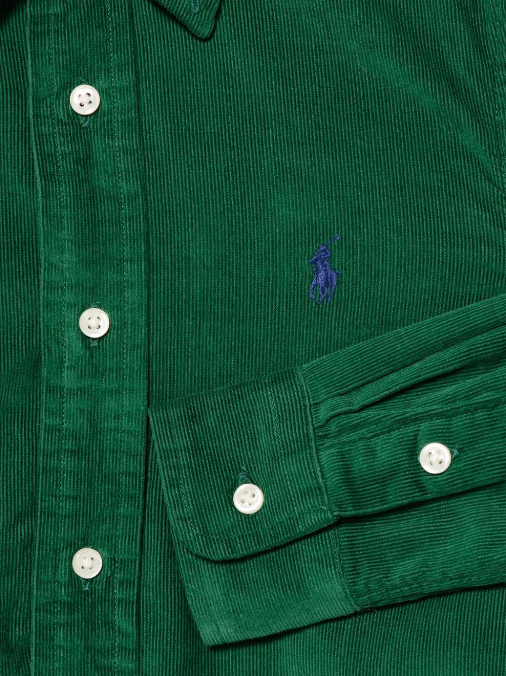 Camicia per bambino Ralph Lauren Kids verde di velluto a coste - Rubino Kids