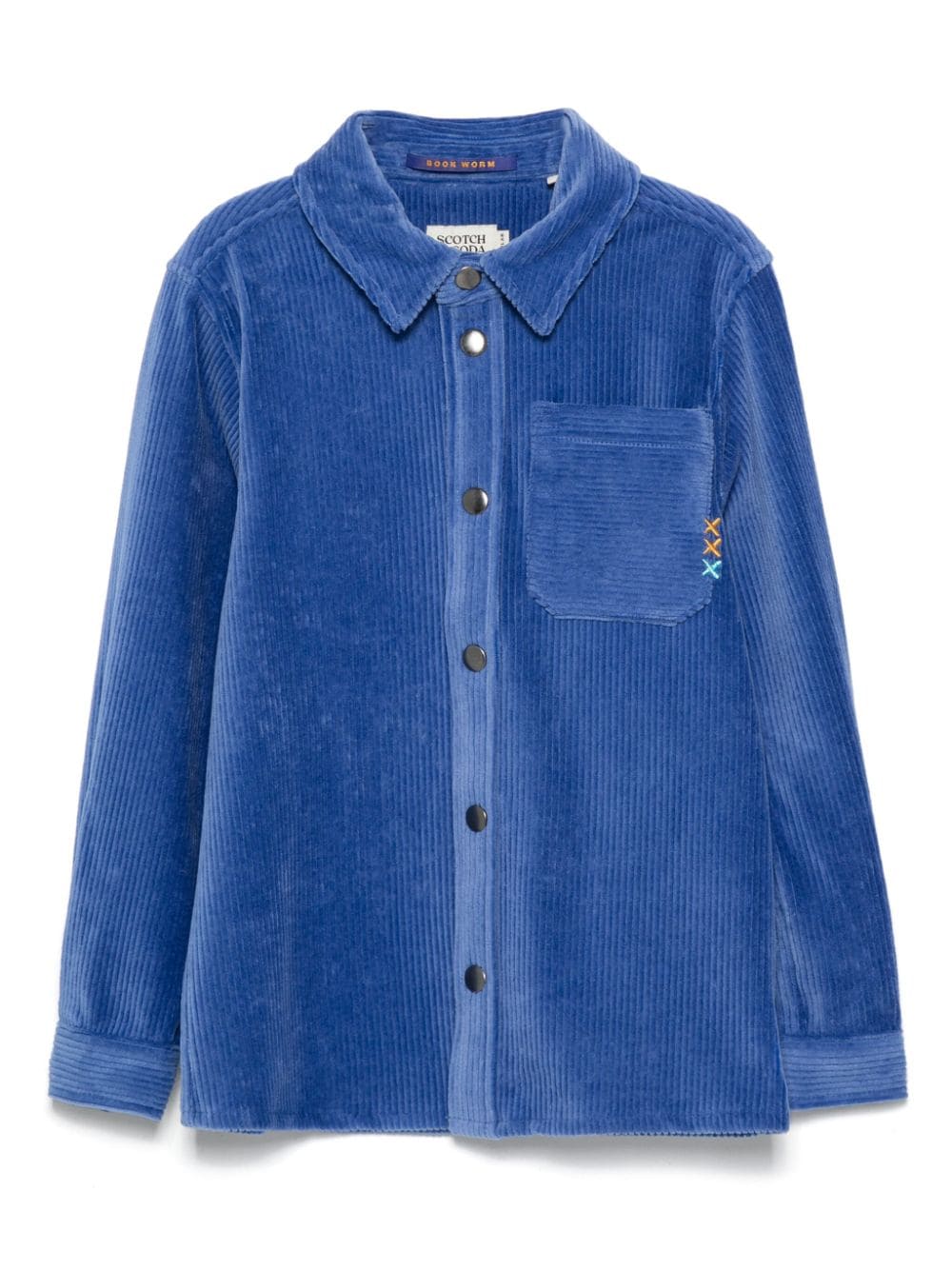 Camicia per bambino Scotch & Soda blu con lavorazione a coste - Rubino Kids