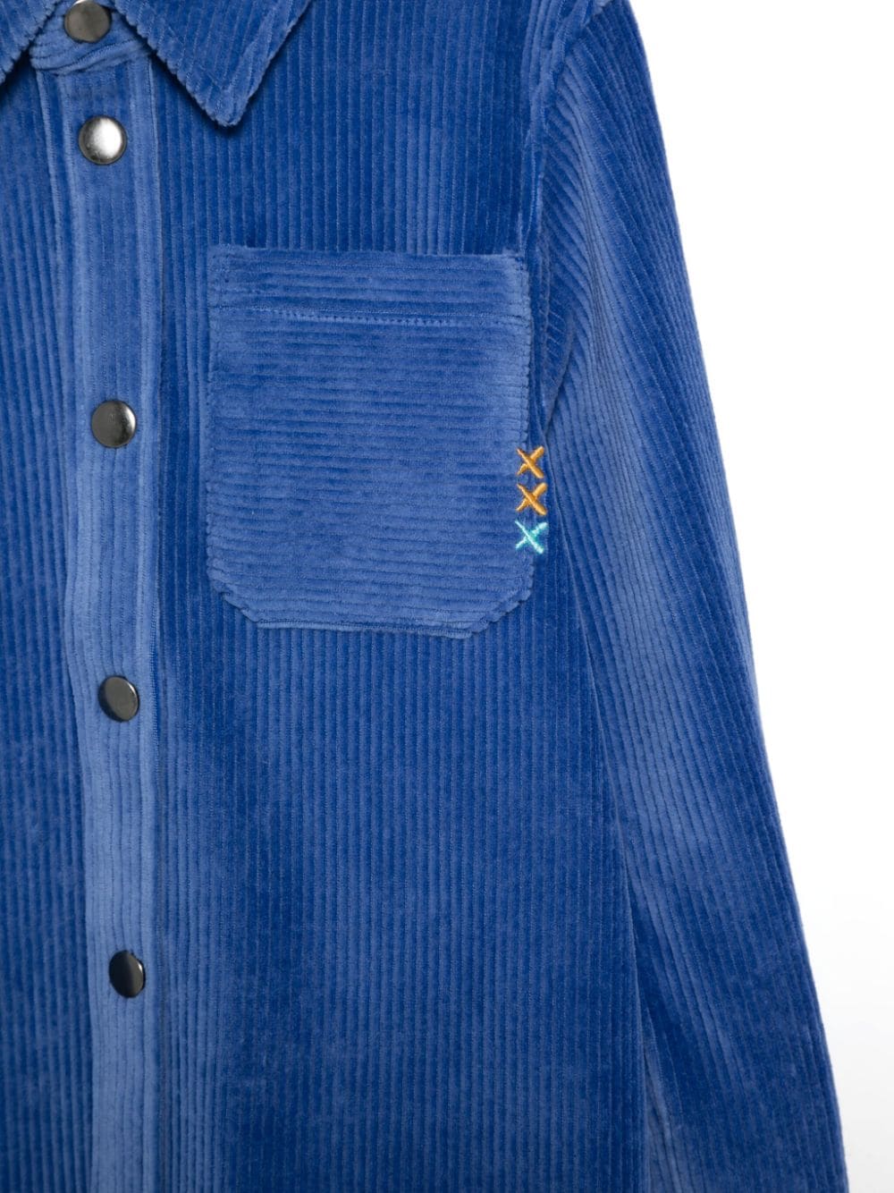 Camicia per bambino Scotch & Soda blu con lavorazione a coste - Rubino Kids