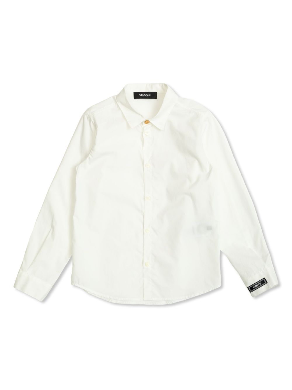 Camicia per bambino Versace Kids bianco con bottoni oro - Rubino Kids