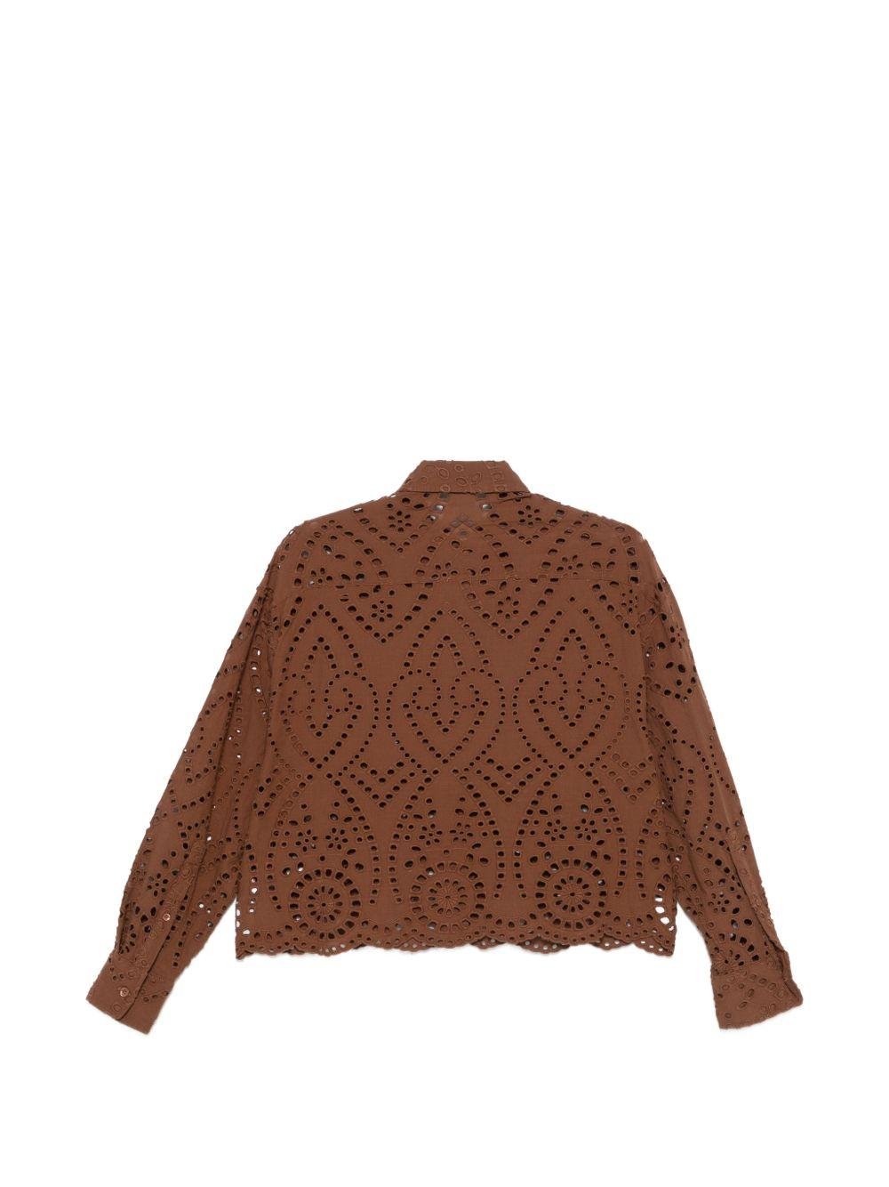 Camicia per donna MC2 Saint Barth marrone con dettagli cut - out - Rubino Kids