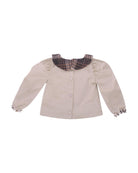 Camicia per neonata A'lapage beige con colletto con motivo scozzese - Rubino Kids