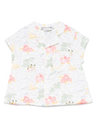 Camicia per neonata Bonpoint Gerald bianco con stampa grafica - Rubino Kids