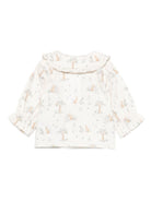 Camicia per neonata Paz Rodríguez bianca con stampa coniglio - Rubino Kids