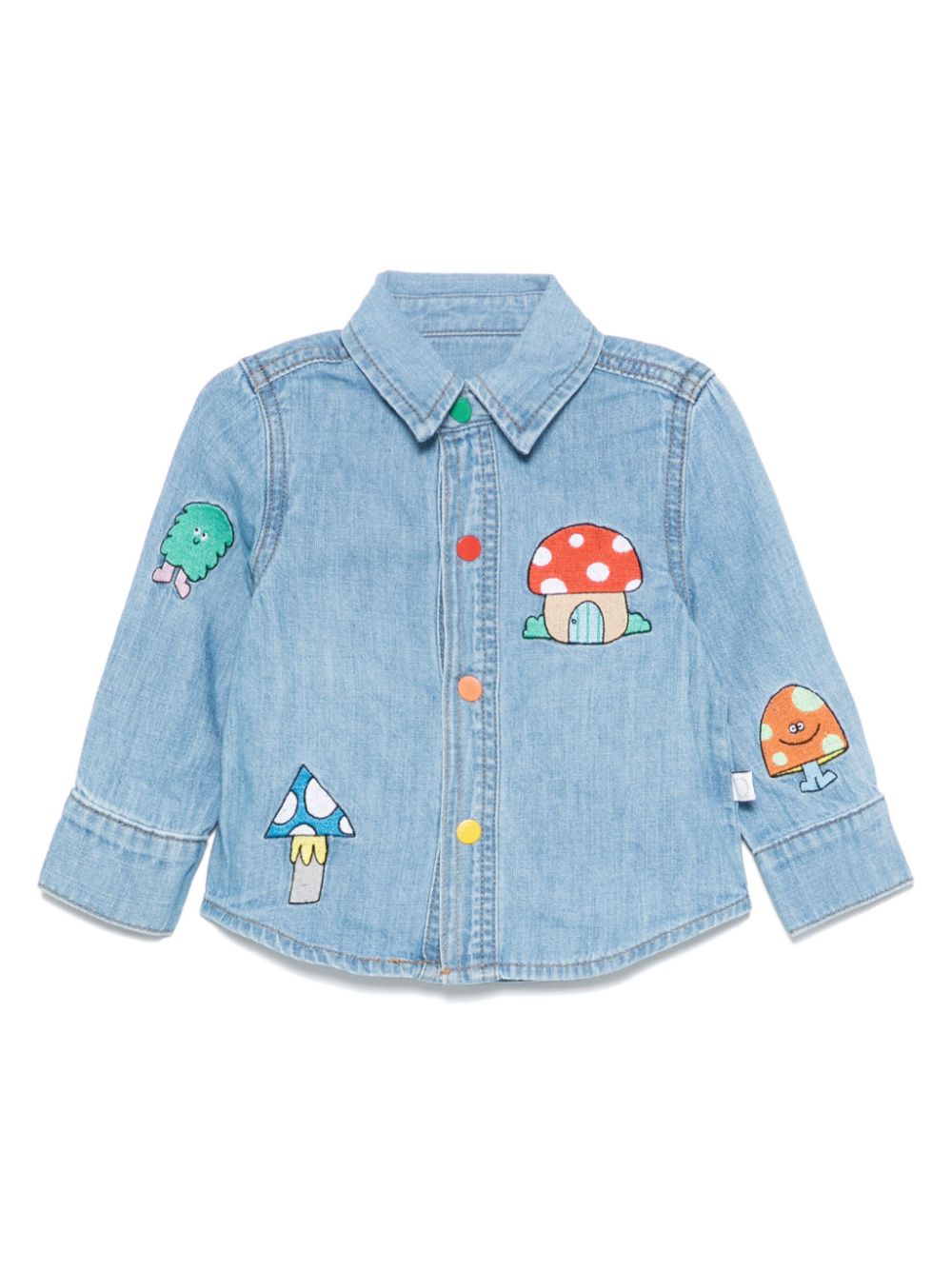 Camicia per neonati Stella McCartney Kids denim con ricamo - Rubino Kids