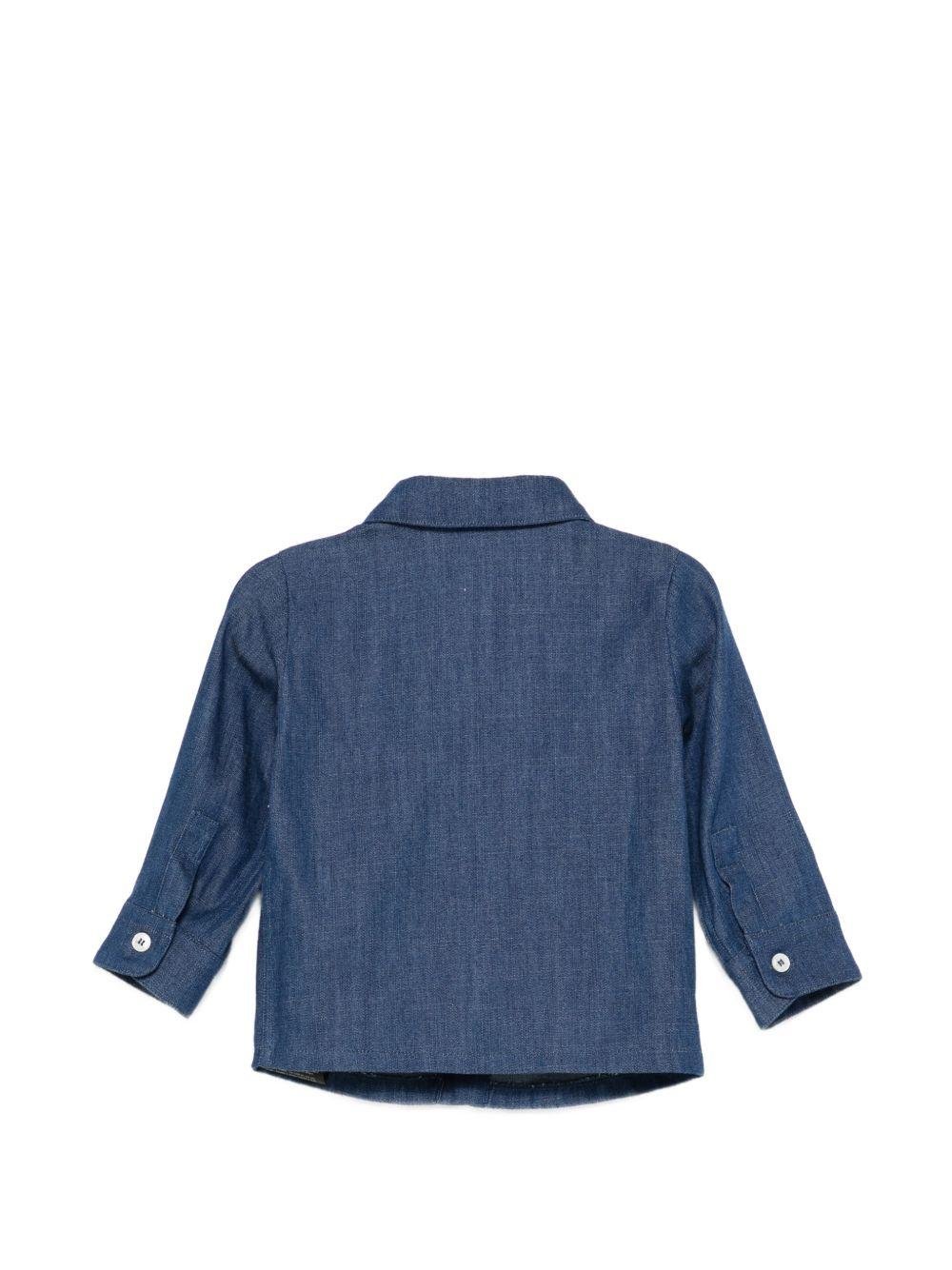 Camicia per neonato Balmain Kids blu scuro con bottoni - Rubino Kids