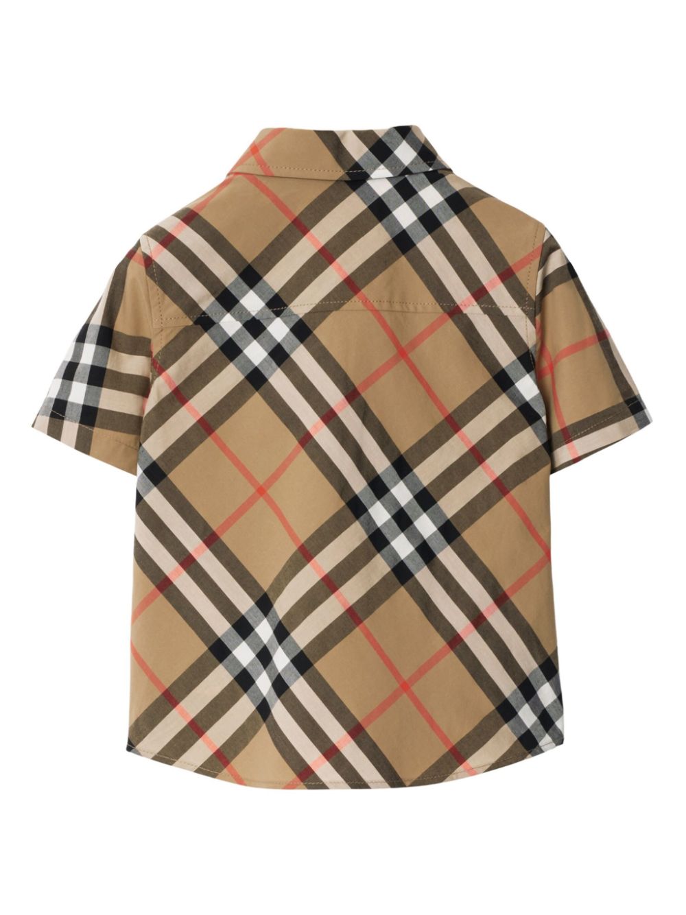 Camicia per neonato Burberry Kids beige con motivo a quadri - Rubino Kids