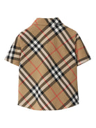 Camicia per neonato Burberry Kids beige con motivo a quadri - Rubino Kids