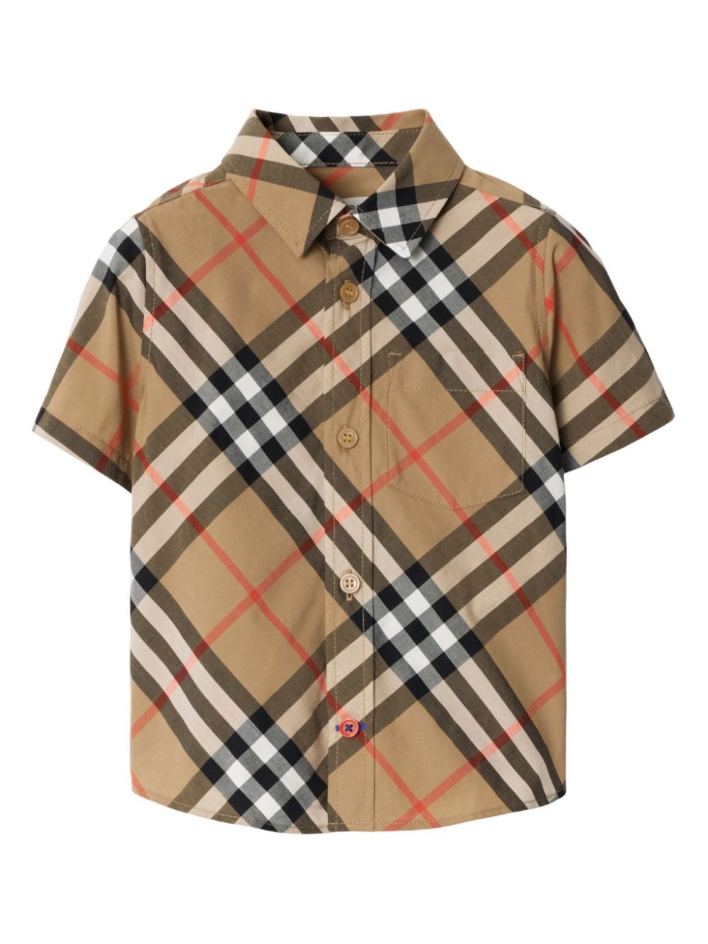 Camicia per neonato Burberry Kids beige con motivo a quadri - Rubino Kids