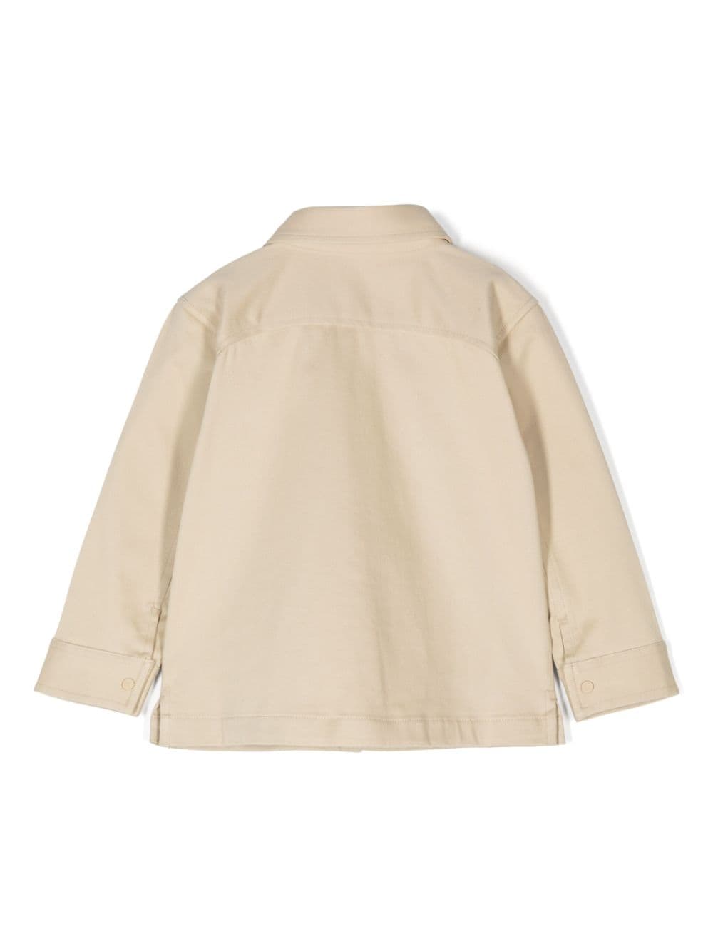 Camicia per neonato Calvin Klein Kids beige con ricamo logo sulla tasca - Rubino Kids