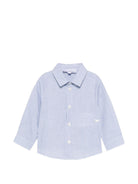 Camicia per neonato Emporio Armani Kids azzurra con design a quadri - Rubino Kids