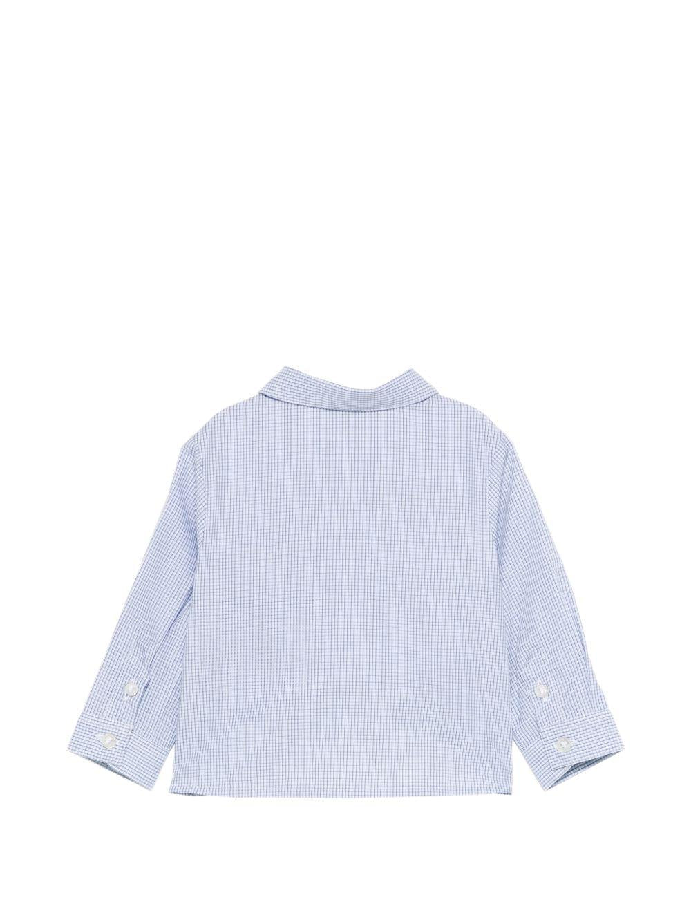 Camicia per neonato Emporio Armani Kids azzurra con design a quadri - Rubino Kids