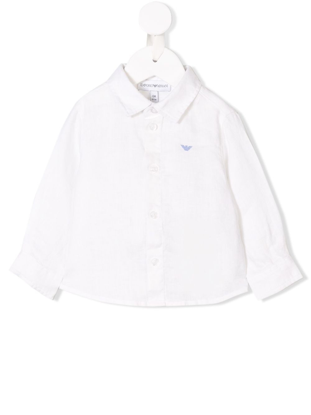 Camicia per neonato Emporio Armani Kids bianco con logo con colletto classico - Rubino Kids