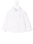 Camicia per neonato Emporio Armani Kids bianco con logo con colletto classico - Rubino Kids