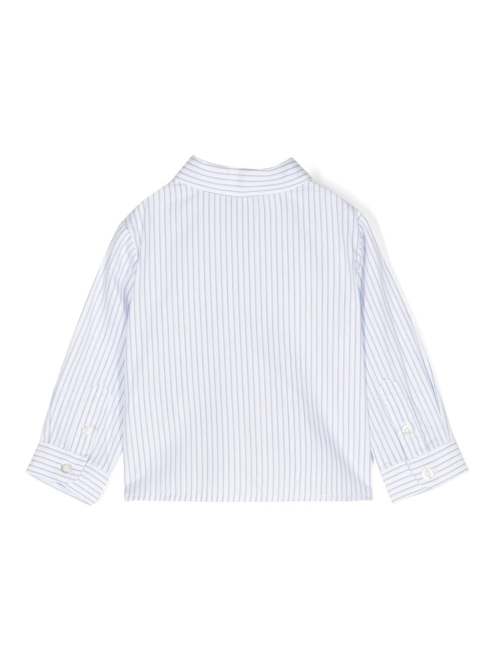 Camicia per neonato Emporio Armani Kids bianco e blu a righe con ricamo - Rubino Kids