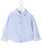 Camicia per neonato Emporio Armani Kids blu con maniche lunghe - Rubino Kids