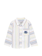 Camicia per neonato Etro kids bianca con motivo a righe - Rubino Kids