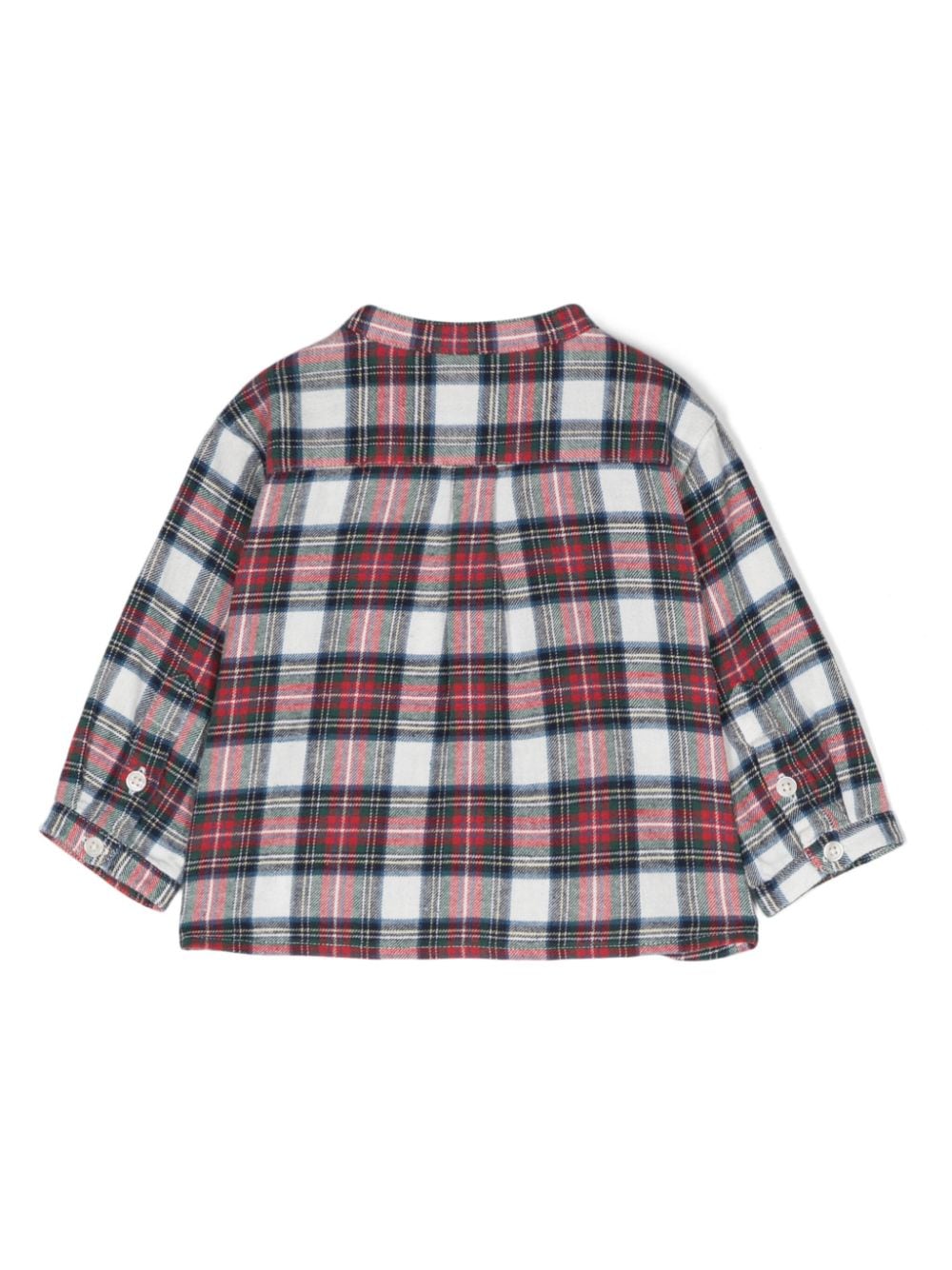 Camicia per neonato Molo Enoz a quadri rosso e bianco con colletto alla coreana - Rubino Kids