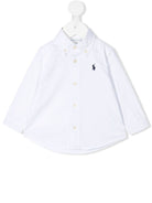 Camicia per neonato POLO RALPH LAUREN KIDS bianco con ricamo - Rubino Kids