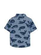 Camicia per neonato Stella McCartney Kids in denim con stampa balene - Rubino Kids