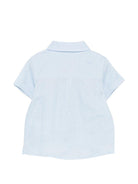 Camicia per neonato Tartine Et Chocolat azzurra con logo ricamato sul davanti - Rubino Kids