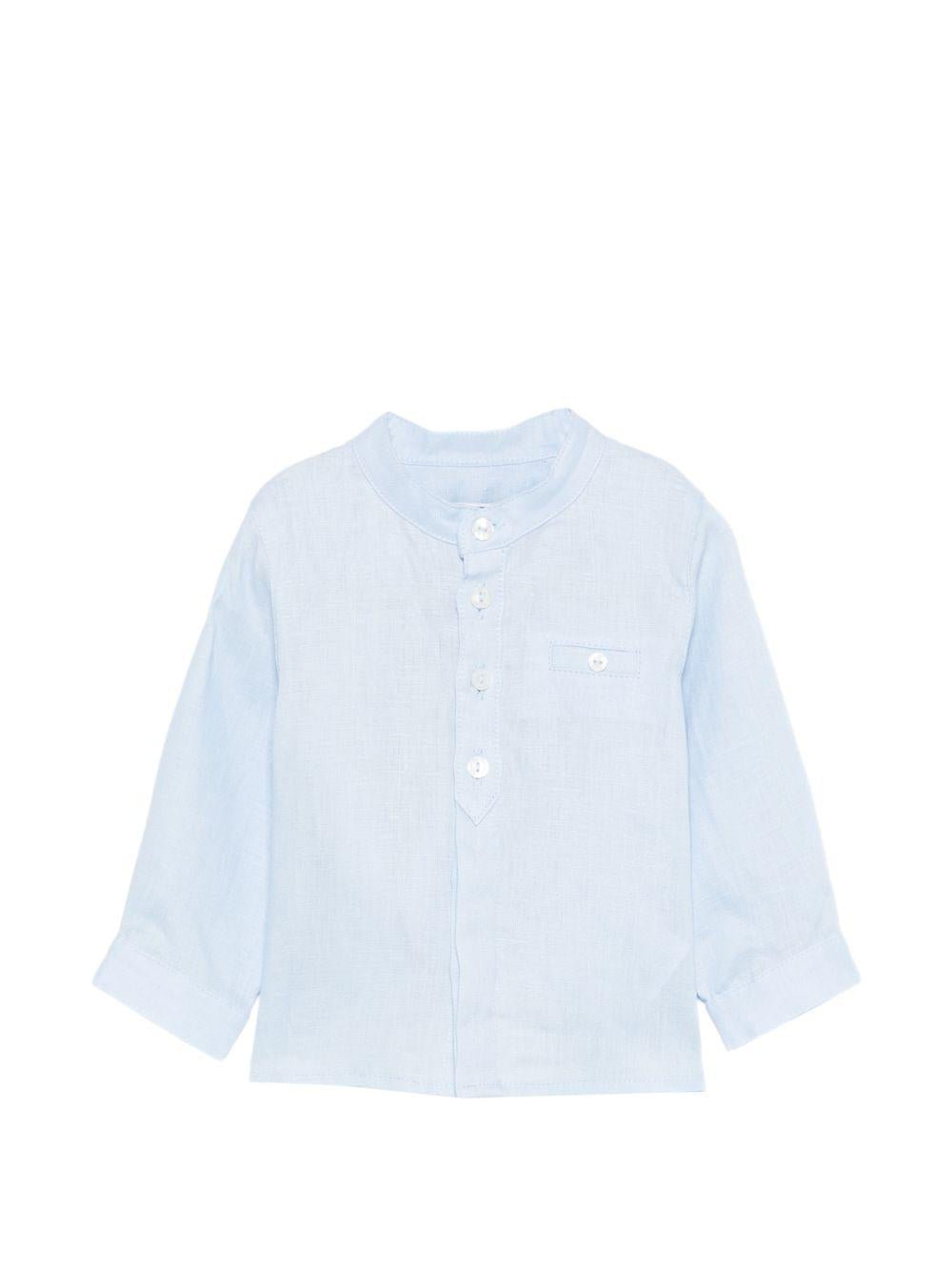 Camicia per neonato Tartine Et Chocolat azzurra con taschino sul petto - Rubino Kids