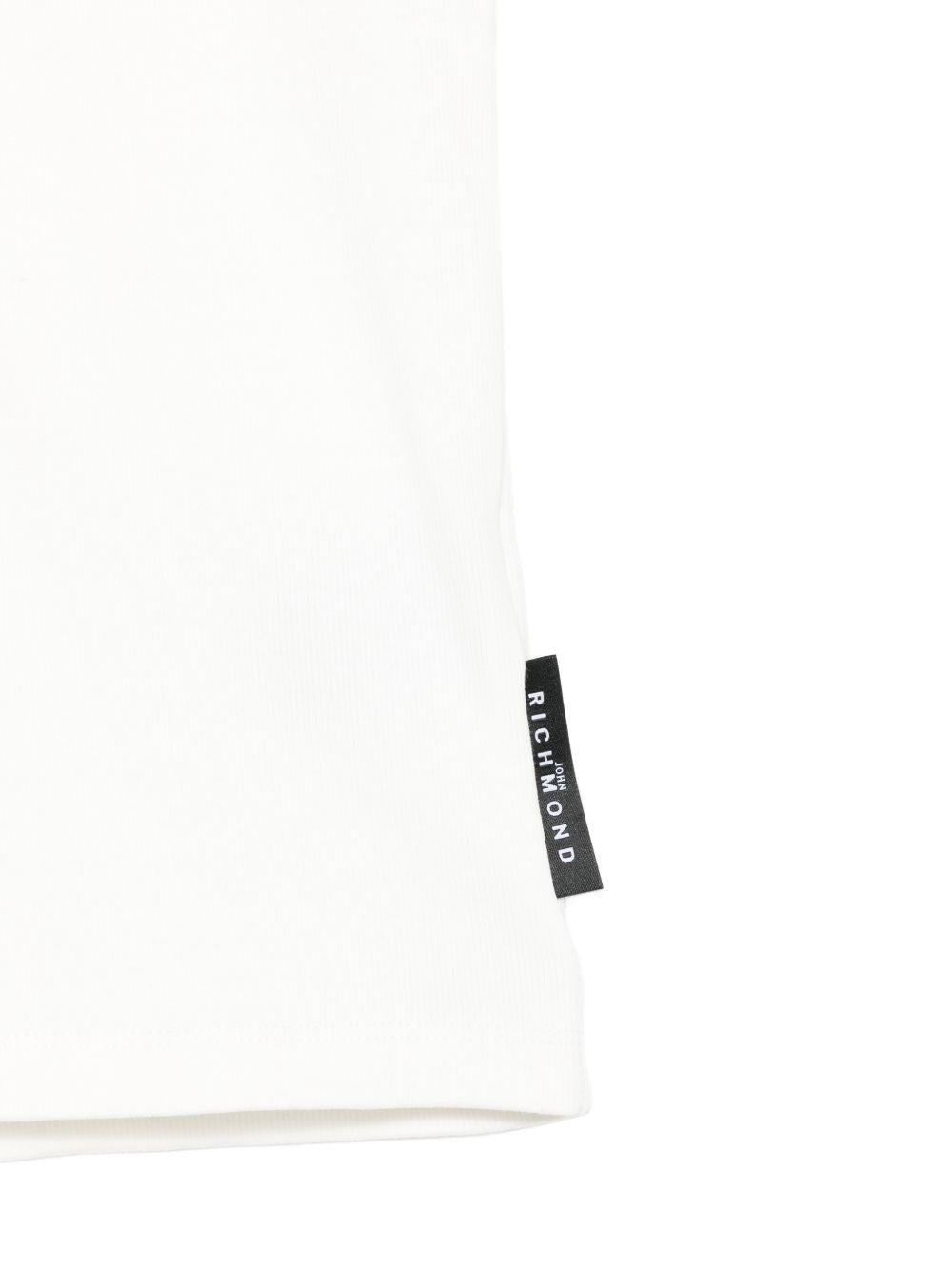 Canotta per bambina John Richmond Junior bianca con dettaglio logo - Rubino Kids