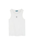 Canotta per bambina Kenzo Kids bianca con dettaglio logo - Rubino Kids