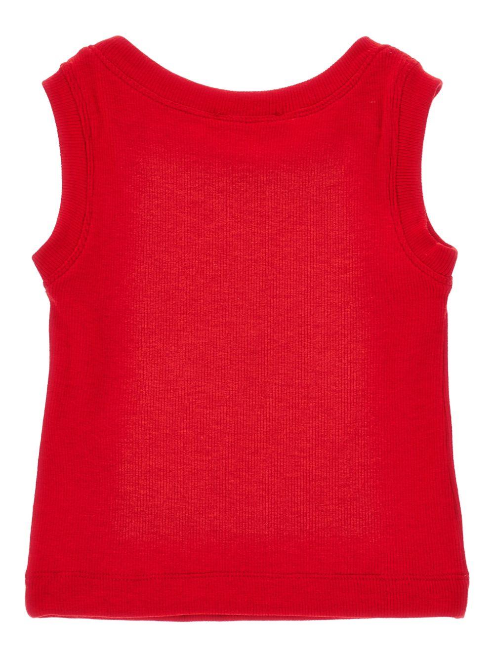 Canotta per bambina Monnalisa rossa con placca con logo - Rubino Kids