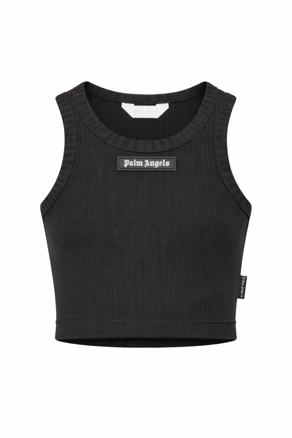 Canotta per bambina Palm Angels Kids nera con motivo a coste - Rubino Kids