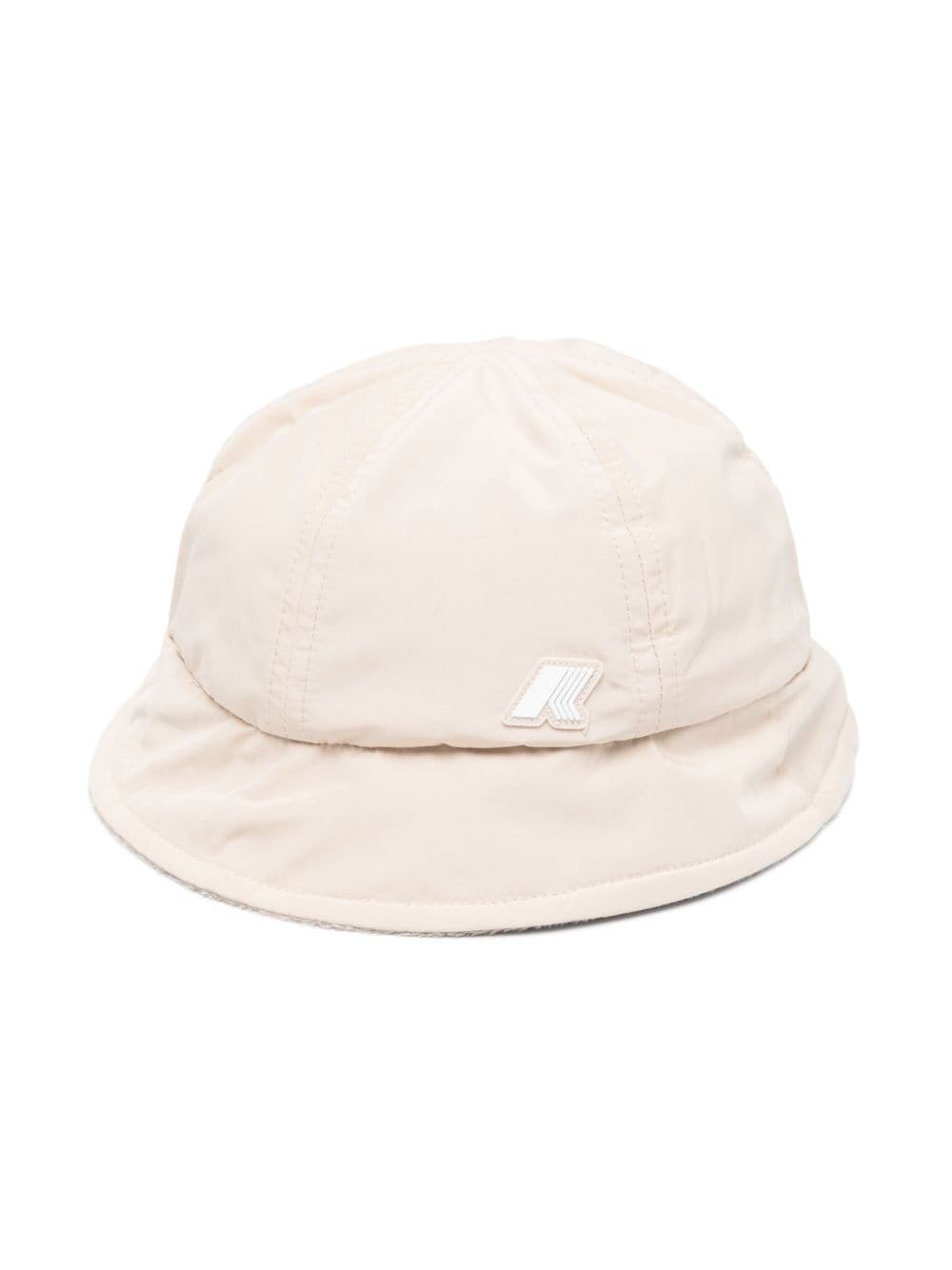 Cappello bucket con logo gommato per bambino K - Way Kids beige con laccetti con nodo - Rubino Kids