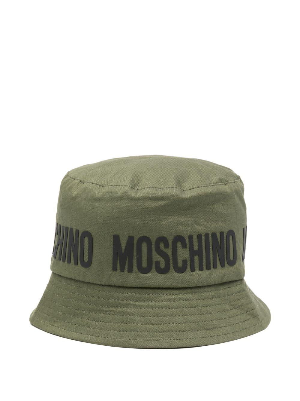 Cappello bucket per bambini Moschino Kids verde con logo - Rubino Kids