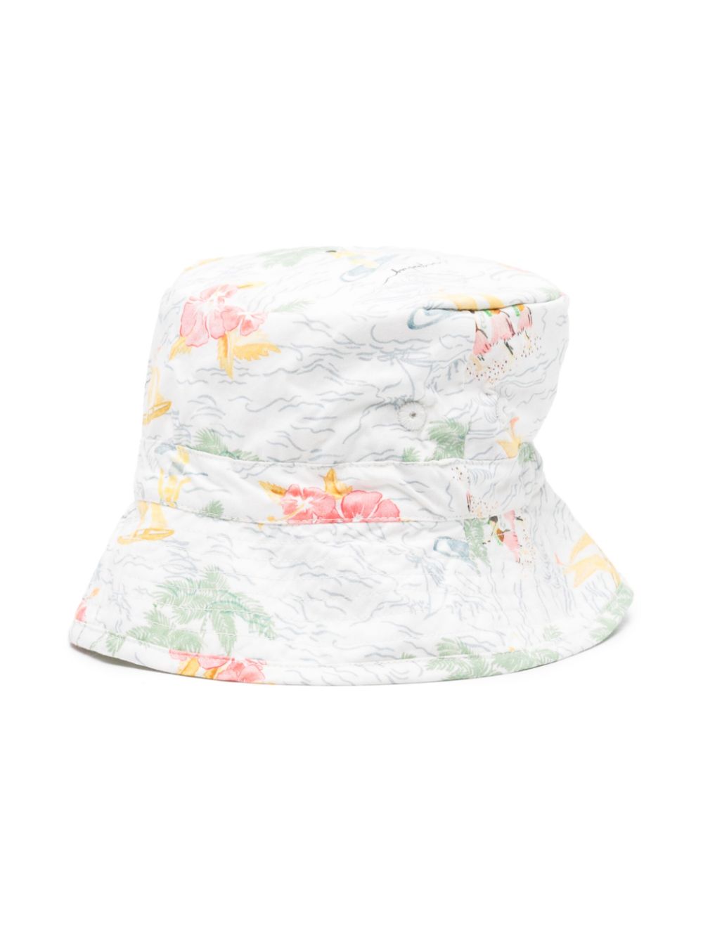 Cappello bucket per neonata Bonpoint Piob bianco con stampa grafica - Rubino Kids