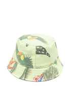 Cappello bucket per neonato Roberto Cavalli Kids verde con stampa volatili - Rubino Kids