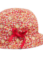 Cappello con fiocco per neonata Bonpoint rosso con falda stretta - Rubino Kids