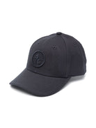 Cappello con motivo Compass per bambino Stone Island Junior blu con cuciture tono su tono - Rubino Kids