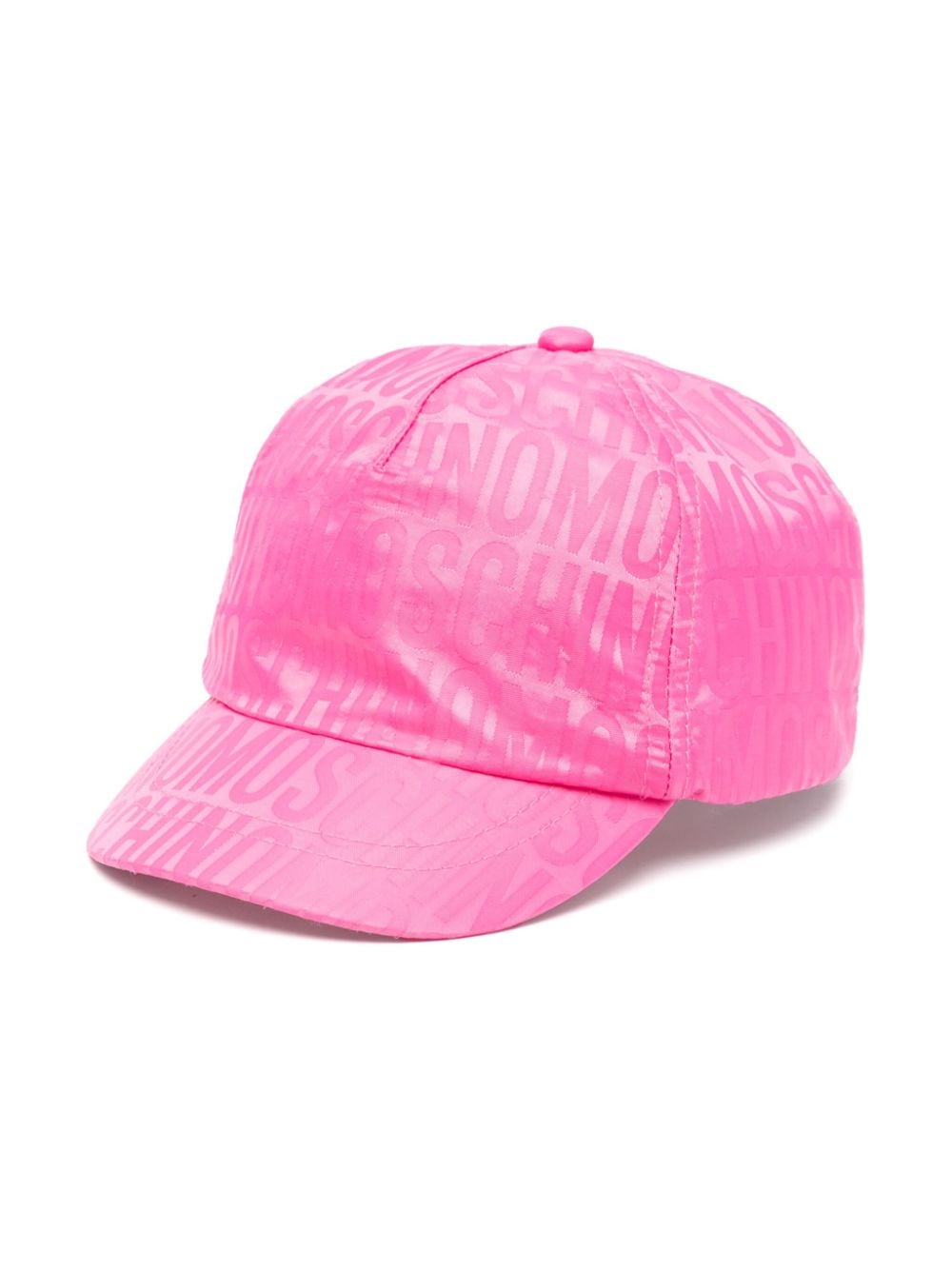 Cappello da baseball con logo jacquard per bimba Moschino Kids fucsia con tesa curva - Rubino Kids