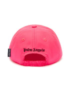 Cappello da baseball con logo per bambina Palm Angels Kids fucsia con tesa curva - Rubino Kids