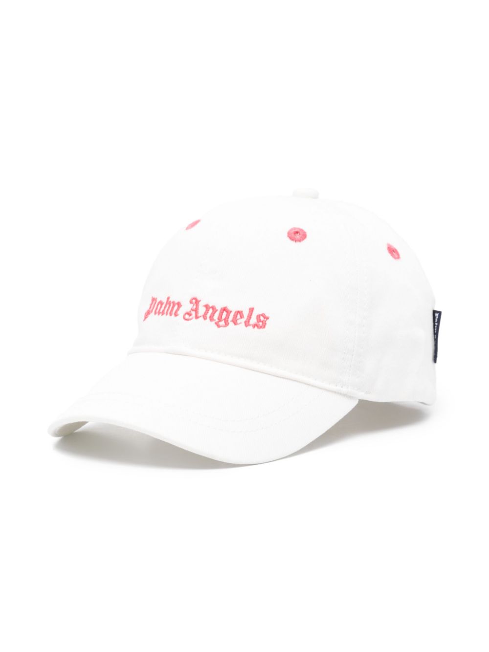 Cappello da baseball con ricamo per bambina Palm Angels Kids bianco con tesa curva - Rubino Kids