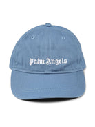 Cappello da baseball con ricamo per bambino Palm Angels Kids azzurro con tesa curva - Rubino Kids