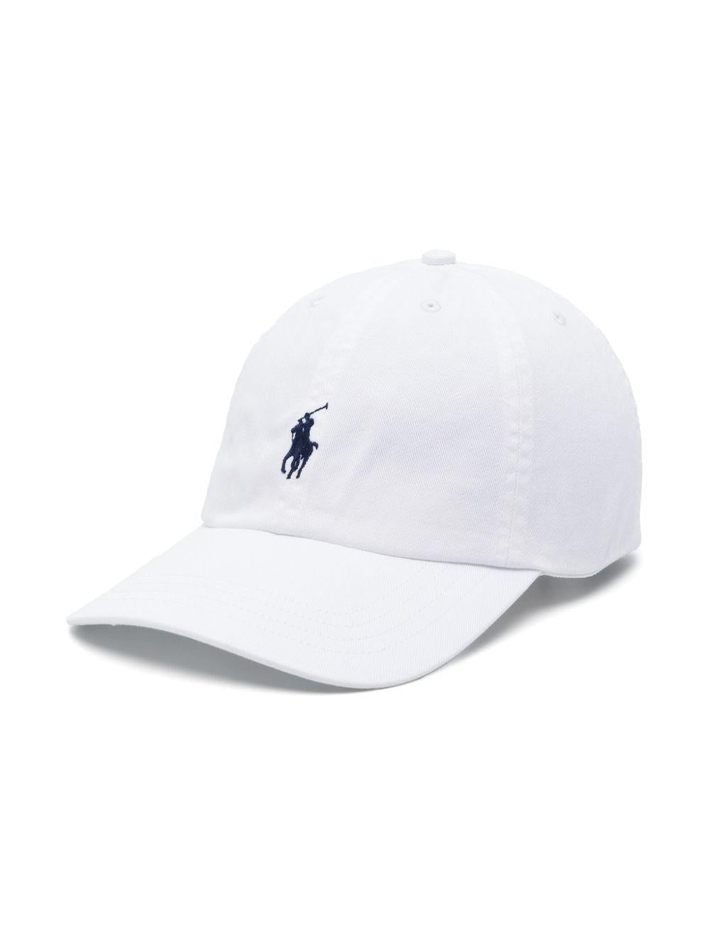 Cappello da baseball per bambino Polo Ralph Lauren Kids bianco con caratteristico motivo Polo Pony - Rubino Kids