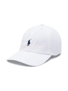 Cappello da baseball per bambino Polo Ralph Lauren Kids bianco con caratteristico motivo Polo Pony - Rubino Kids