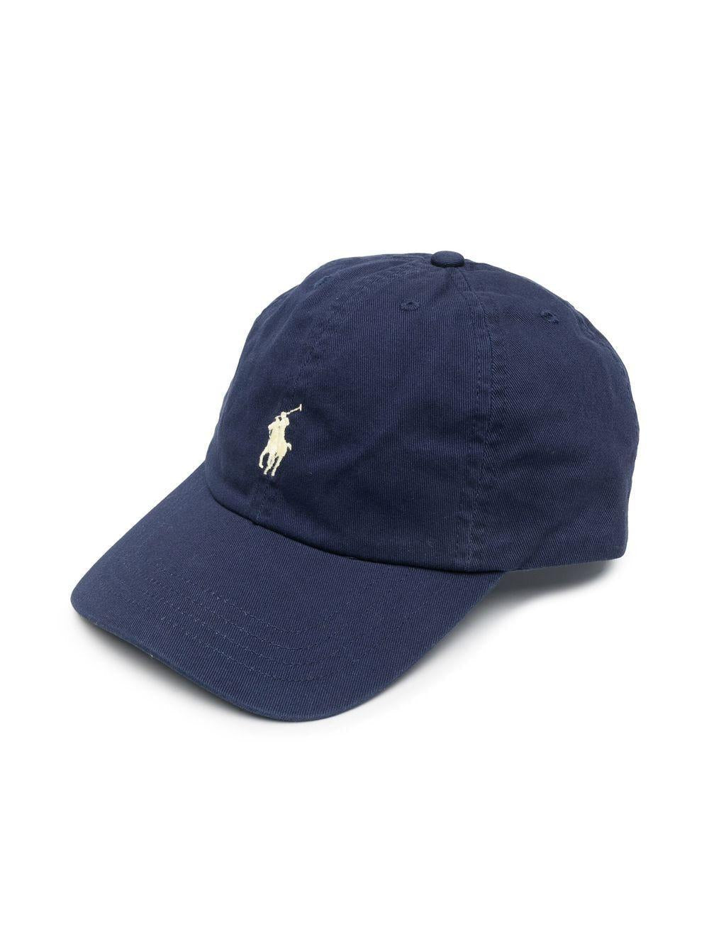 Cappello da baseball per bambino Polo Ralph Lauren Kids blu con caratteristico motivo Polo Pony - Rubino Kids