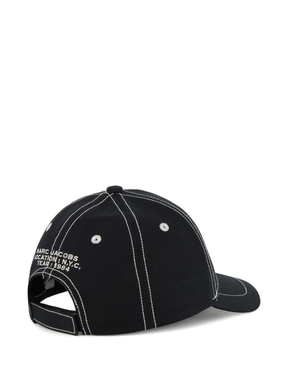 Cappello da baseball per bambino The Marc Jacobs Kids nero con logo ricamato sul davanti - Rubino Kids