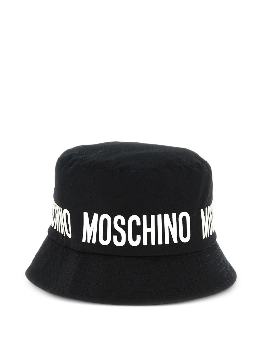 Cappello da bucket per bambini Moschino Kids nero con logo - Rubino Kids