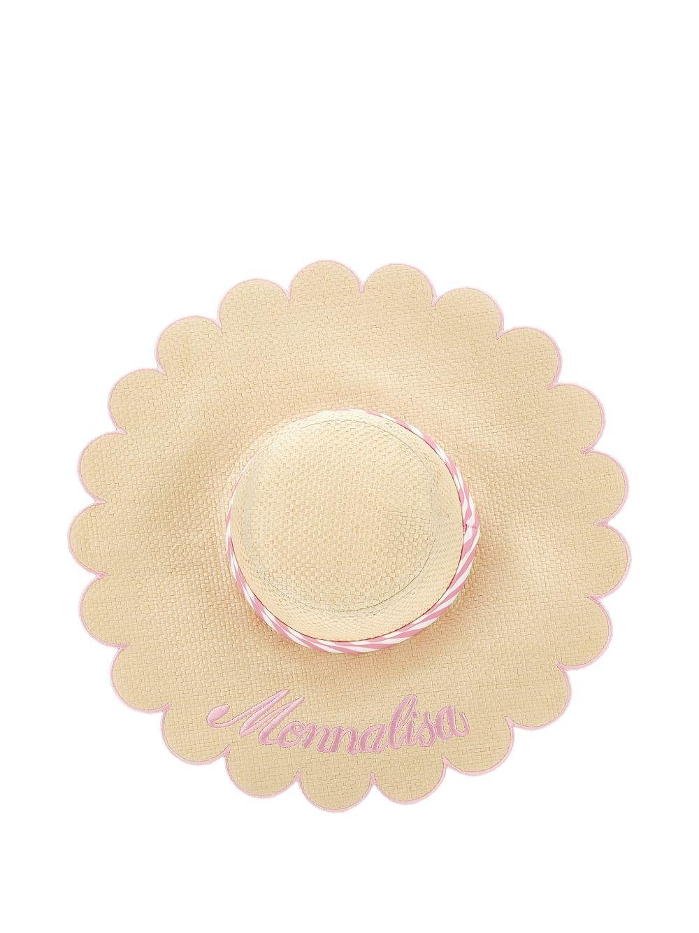 Cappello estivo per bambina Monnalisa beige a righe - Rubino Kids