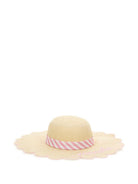 Cappello estivo per bambina Monnalisa beige a righe - Rubino Kids