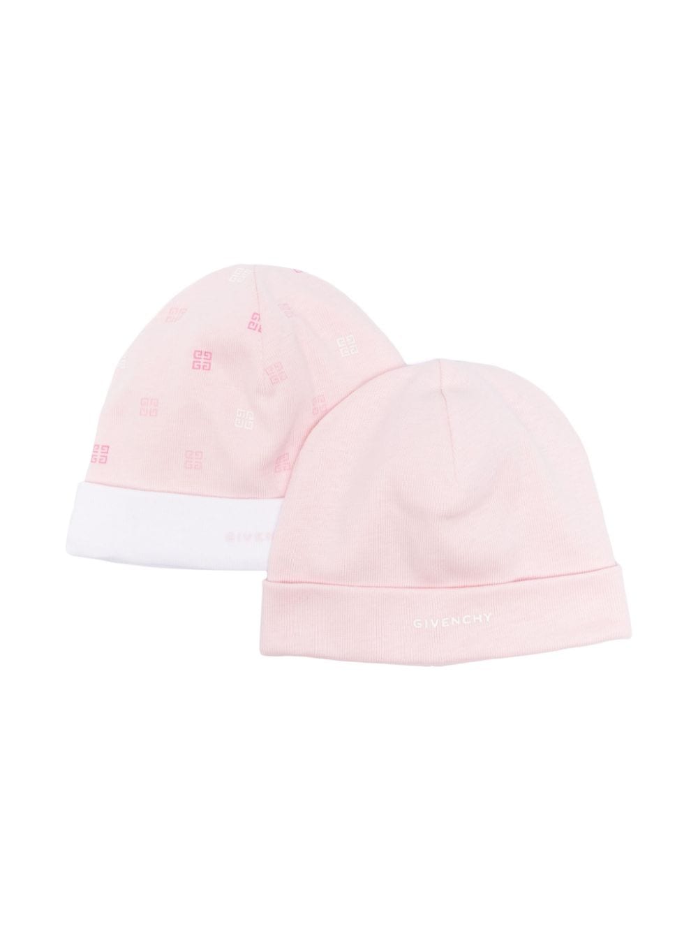 Cappello per neonata Givenchy Kids rosa con stampa (set di 2) - Rubino Kids